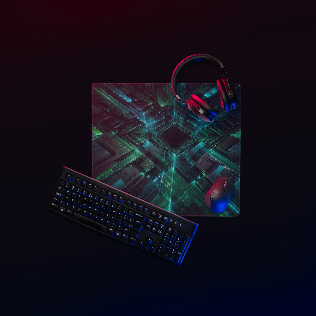 RELIEF PAD™ Circuit Quantique – Tapis Gaming 46 × 41 cm Effet 3D