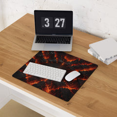 RELIEF PAD™ Cœur Magma – Tapis Gaming 46 × 41 cm Effet 3D
